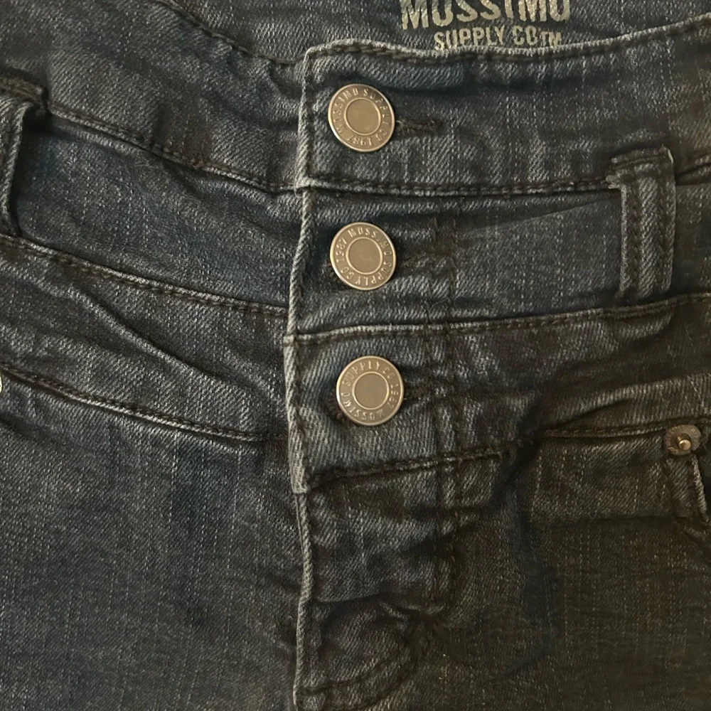 High Rise, Dark Cuffed Jean Shorts - Picture 2 of 4